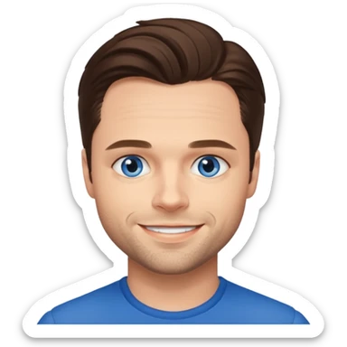 Sebastian Stan with blue eyes sticker