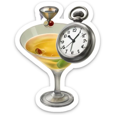 Martini Glass looking at a watch sticker