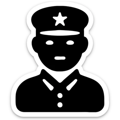 Chinese man in military uniform sticker