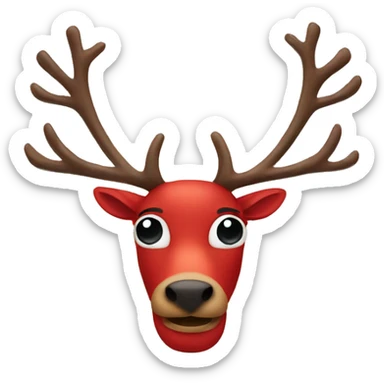 Red reindeer  sticker