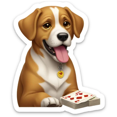 Perro jugando a las cartas sticker