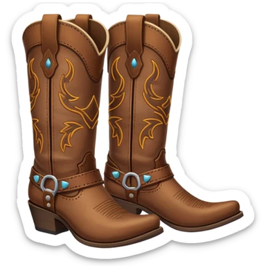 Pair of each Western boots sticker