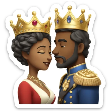 King and queen kissing  sticker