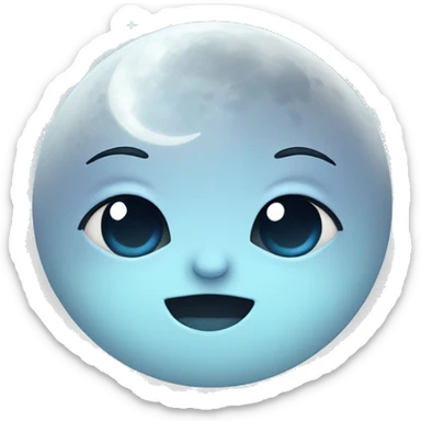 Moon astrology symbol with cute face sticker