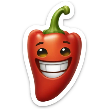 red pepper smiling sticker