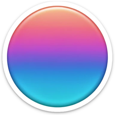 Credit coin in gradient of turquoise, blue, pink, purple, and coral as the main surface 3d sticker