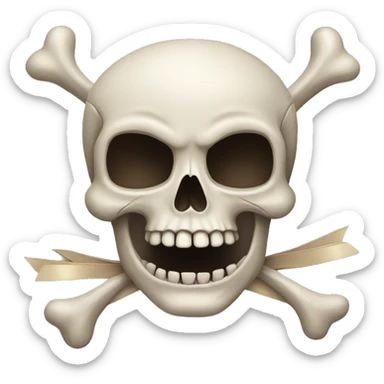 Skull with a bow sticker