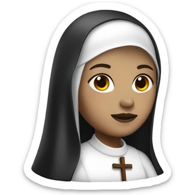 The nun with skin whit and dress white sticker