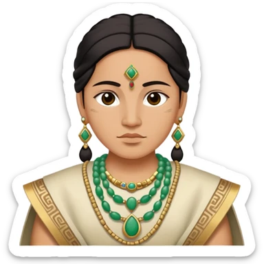 Toltec person with traditional clothing and jade jewelry sticker