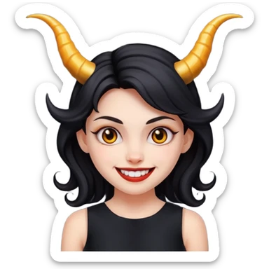 girl with evil horns and black dress sticker