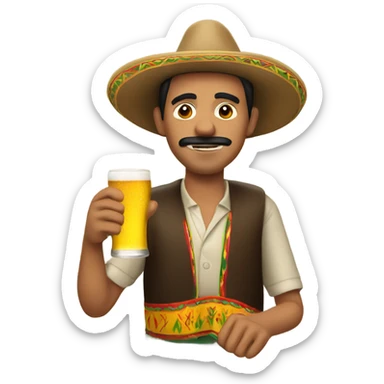Mexican man drinking a corona sticker