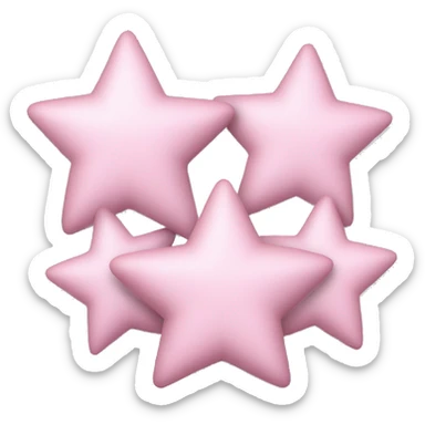 3 pastel pink stars of different sizes sticker