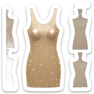 sparkly short bodycon dress on hanger sticker