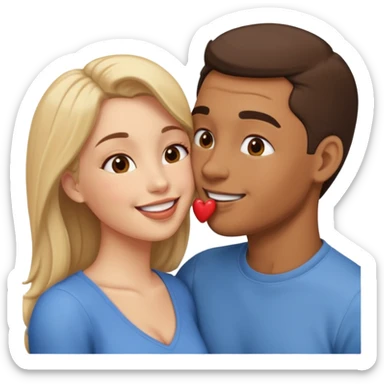 Couple kissing each other sticker