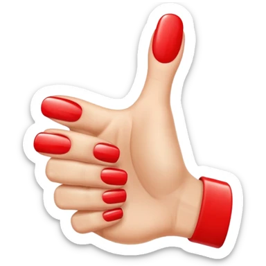 Thumbs up with nail polish sticker