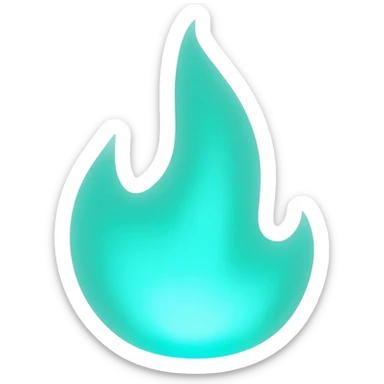 blue green flame sticker