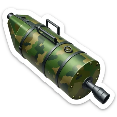 generate a realistic green elongated anti-tank mine that can be carried by a drone sticker