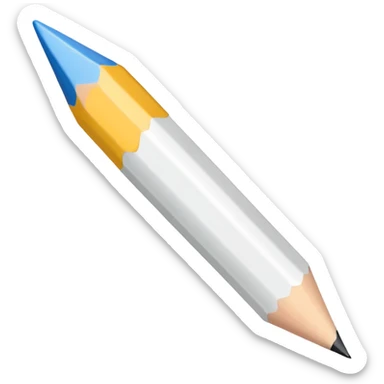 white colored pencil with a sharp tip sticker