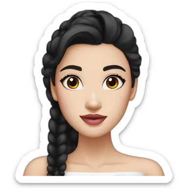 Beautiful woman,Black hair,long hair,White skin,oval face,big eyes,Blackeyes,Pink lips,Chinese sticker