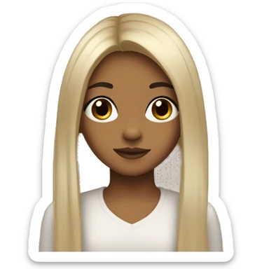 an aesthetic 10-year-old girl, with long black hair with curtain bangs, light brown skin color dark brown eyes. sticker