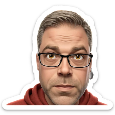 male reader in cozy setting sticker