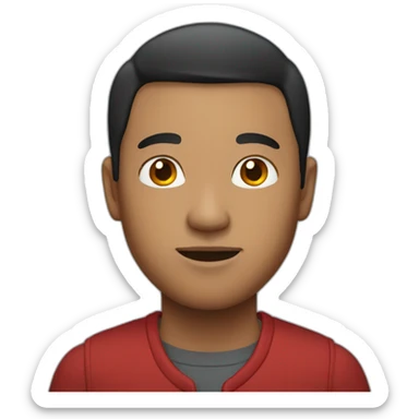 A black chinese men with red hair sticker