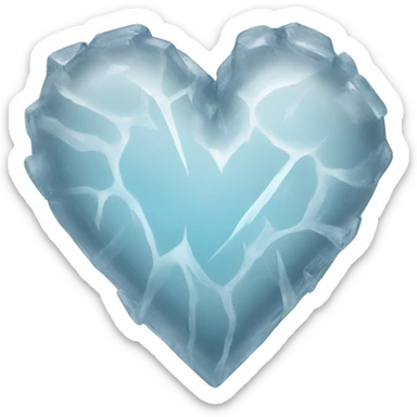 Ice chiseled white heart  sticker