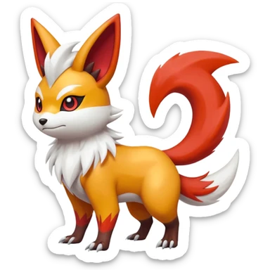 Victini-Zoroark-Raichu-Zangoose-Fakémon-hybrid-creature (full body)  sticker
