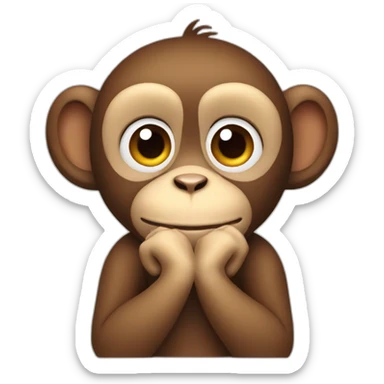 Monkey covering his ears with hands sticker