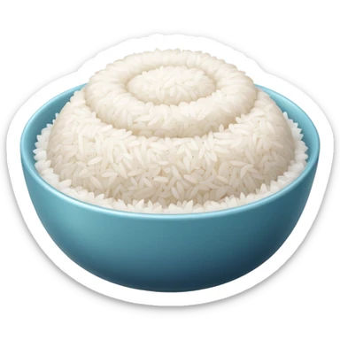  pure white rice, bowl is white only white color sticker