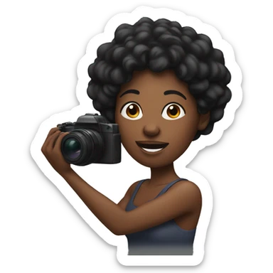 Black woman filming herself  sticker