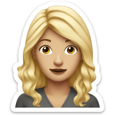 blonde woman with a tiger sticker