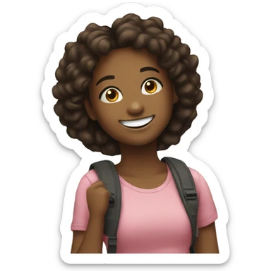 Girls smiling outdoors together sticker