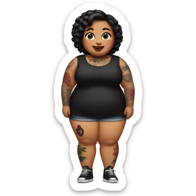 Alternative fat girl with tattoos sticker