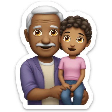 A grandfather with his daughter  sticker