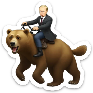 Vladimir Putin riding a bear sticker