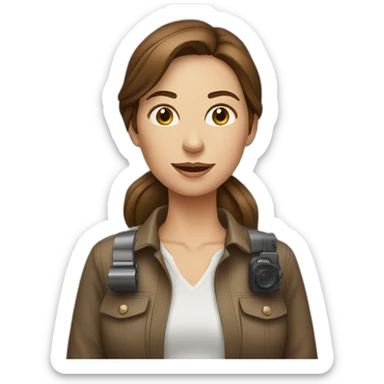 Woman photographer with brown hair sticker