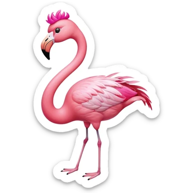 a flamingo with heart glasses  sticker