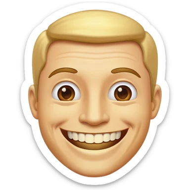 Guy smiling with gold teeth sticker