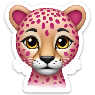 Pink ombre full-body cheetah with glitter sticker
