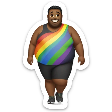 fat gay ladu with rainbow fit sticker