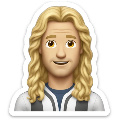 will ferrel realistic with long blonde straight hair anddisco outfit sticker