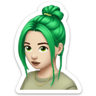 Billie Eilish Green hair sticker
