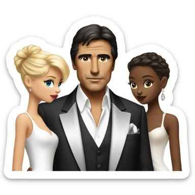 Tony Montana with 3 beautiful models sticker