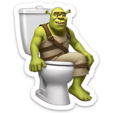 Shrek tu es aux toilettes sticker