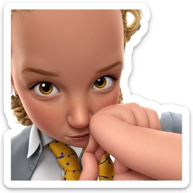 freckled girl in necktie sticker