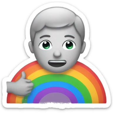 A person who vomits rainbows sticker