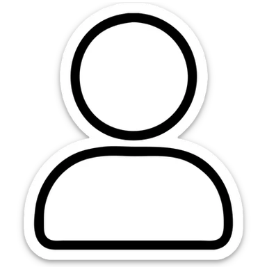 user management icon with single user, outlined, 24 by 24 px, 1 px stroke sticker