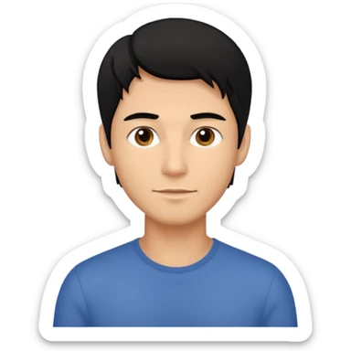 Straight hair mens image sticker