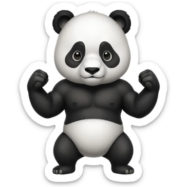 I want something like floppy bird but panda with muscles, but the face is facing right direction sticker